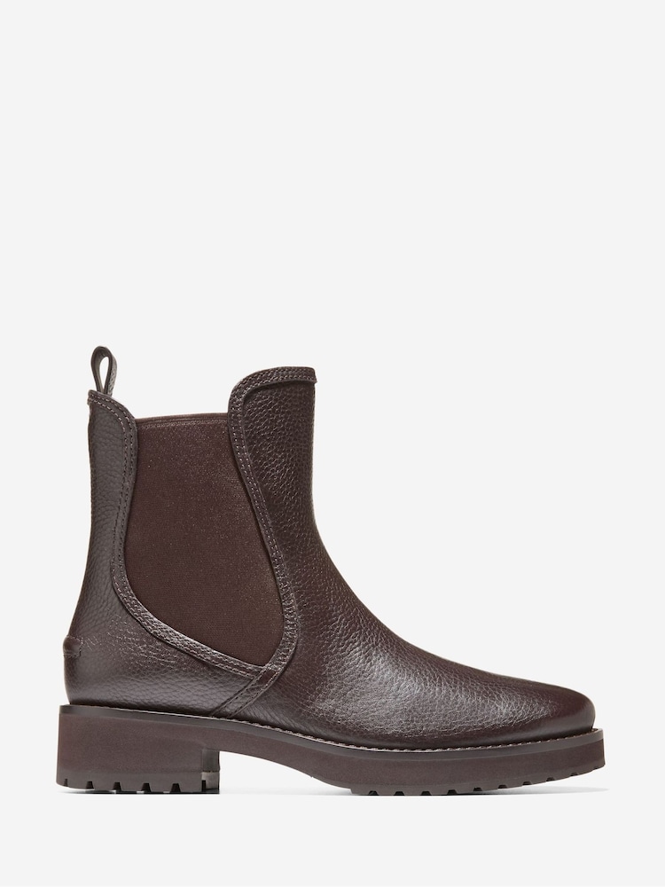 Cole Haan Lyndon Waterproof Chelsea Brown Booties - Image 1 of 6 Cole Haan Lyndon Waterproof Chelsea Brown Booties - Image 1 of 6