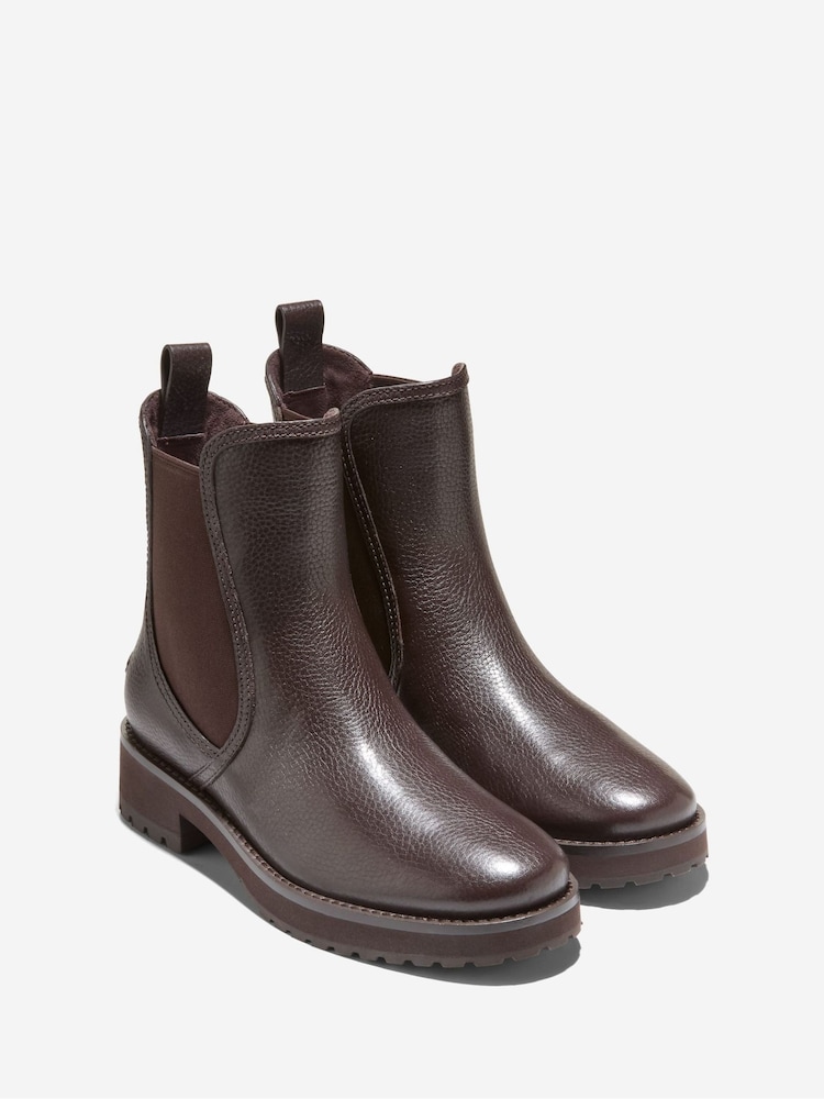 Cole Haan Lyndon Waterproof Chelsea Brown Booties - Image 2 of 6 Cole Haan Lyndon Waterproof Chelsea Brown Booties - Image 2 of 6