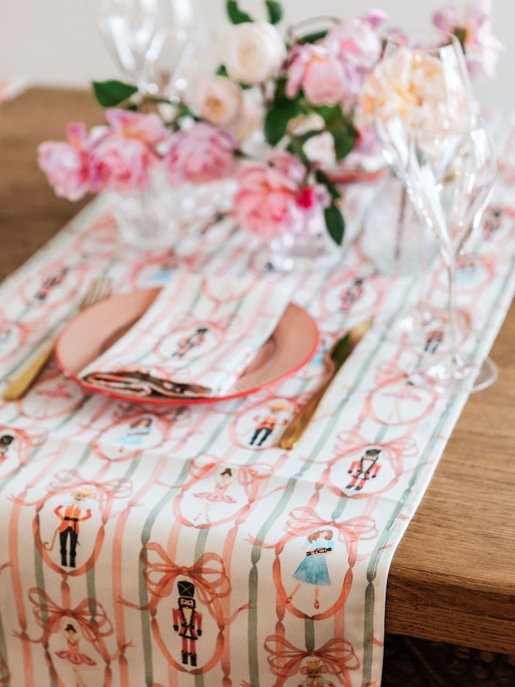 Avalon Home Pink Candied Nutcracker Table Runner - Image 1 of 5 Avalon Home Pink Candied Nutcracker Table Runner - Image 1 of 5
