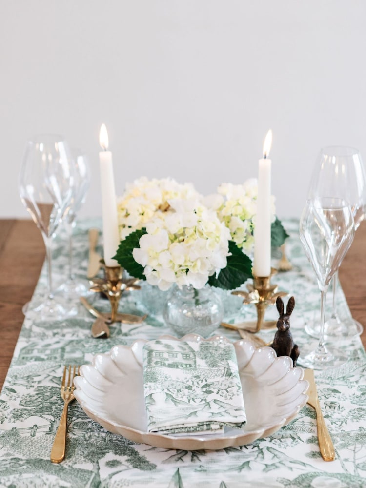 Avalon Home Green Lake District Toile Table Runner - Image 1 of 5