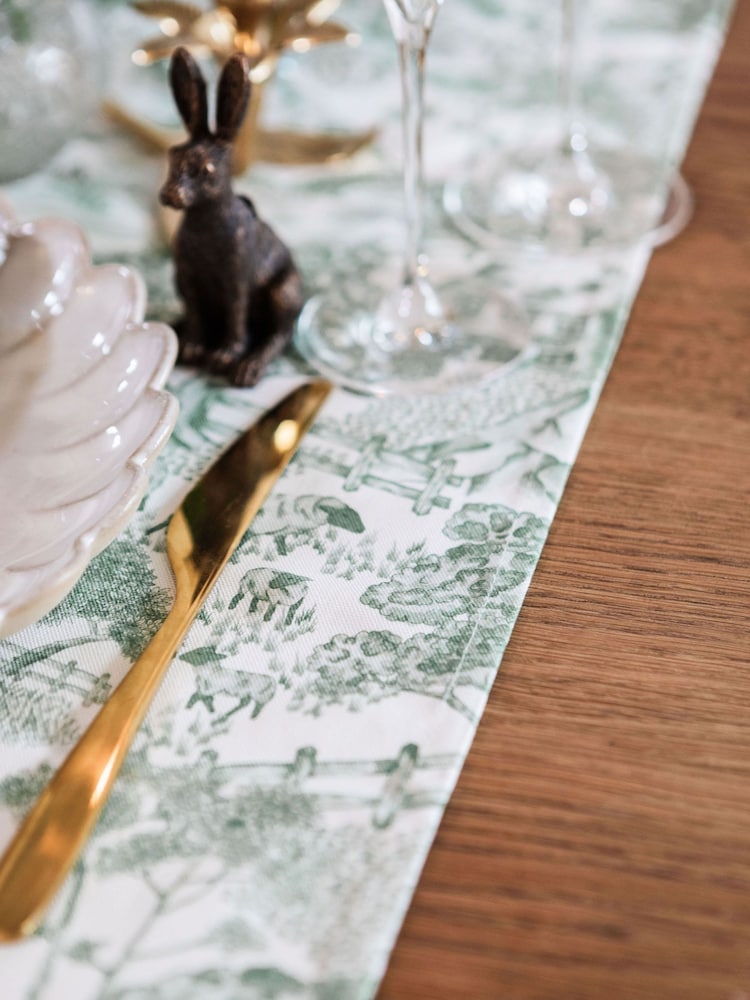 Avalon Home Green Lake District Toile Table Runner - Image 2 of 5