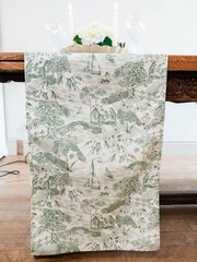 Avalon Home Green Lake District Toile Table Runner - Image 5 of 5