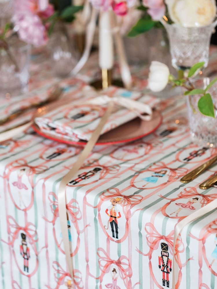 Avalon Home Pink Candied Nutcracker Tablecloth - Image 1 of 6 Avalon Home Pink Candied Nutcracker Tablecloth - Image 1 of 6