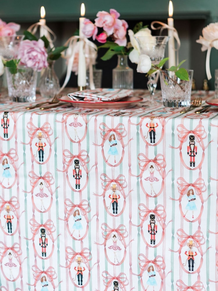 Avalon Home Pink Candied Nutcracker Tablecloth - Image 2 of 6 Avalon Home Pink Candied Nutcracker Tablecloth - Image 2 of 6