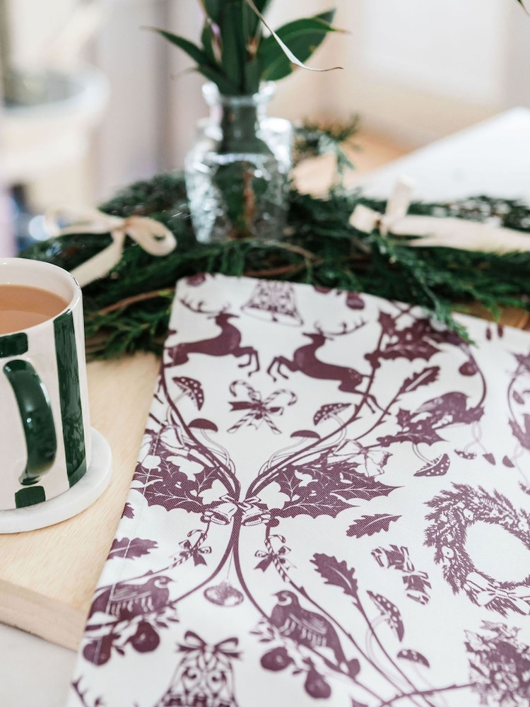 Avalon Home Burgundy Stag & Wreath - Burgundy Napkin Pair - Image 5 of 5 Avalon Home Burgundy Stag & Wreath - Burgundy Napkin Pair - Image 5 of 5