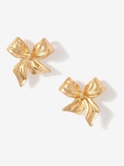 Mint Velvet Gold Tone Bow Earrings - Image 1 of 3