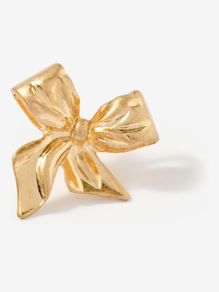Mint Velvet Gold Tone Bow Earrings - Image 3 of 3