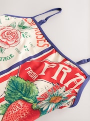 Blue/White Farmers Market Fruit Square Neck Swimsuit - Image 7 of 9