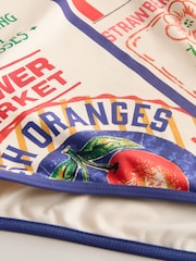 Blue/White Farmers Market Fruit Square Neck Swimsuit - Image 8 of 9