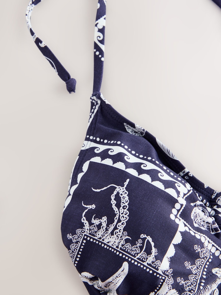 Navy Octopus Halter Neck Plunge Swimsuit - Image 4 of 4