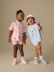 Blue/Pink Top & Cycle Shorts Set 2 Pack (3mths-7yrs) - Image 1 of 5