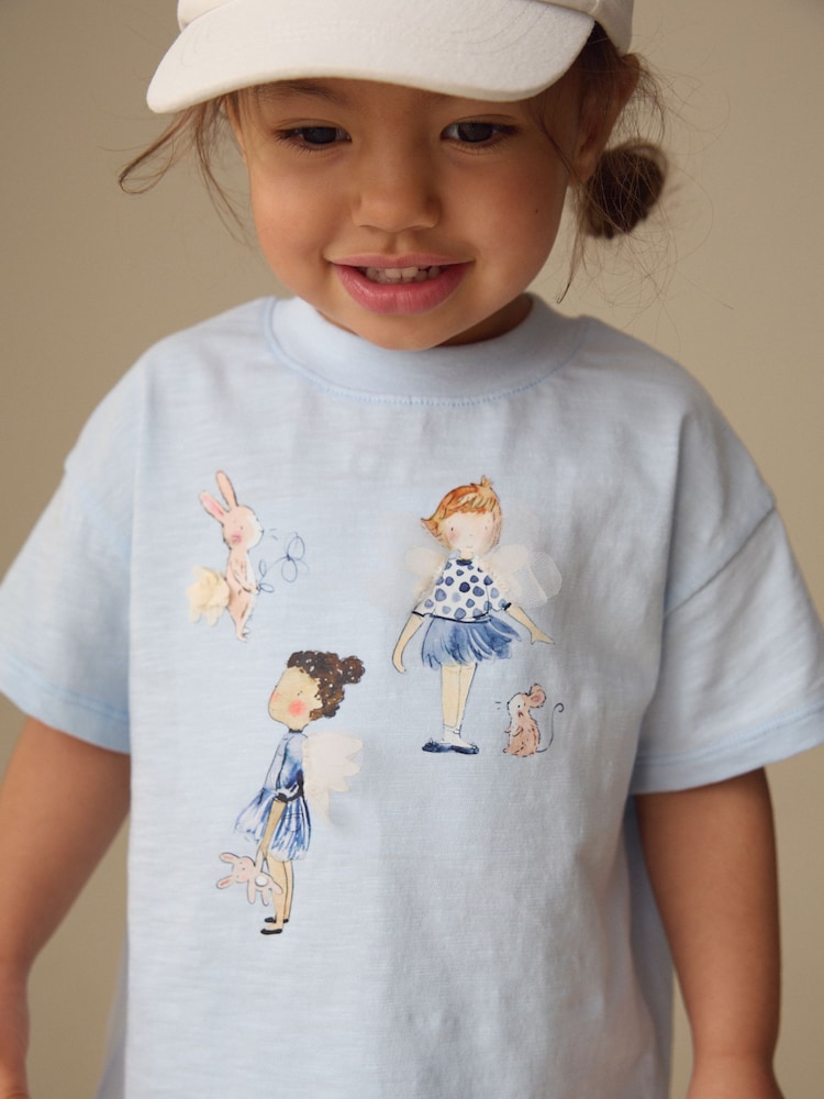 Blue/Pink Top & Cycle Shorts Set 2 Pack (3mths-7yrs) - Image 5 of 5