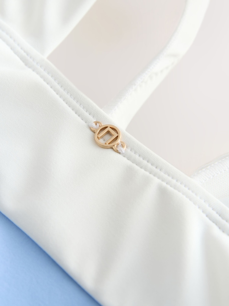 Navy/White Plunge Tummy Control Swimsuit - Image 9 of 9