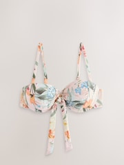 Pink geblümt - Bandeau-Bikinioberteil mit Bügel und Schleife - Bild 1 von 3