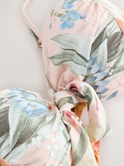 Rosa geblümt - Bandeau-Bikinioberteil mit Bügel und Schleife - Bild 8 von 9