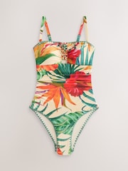 Red Tropical Bandeau Swimsuit - Image 1 of 5