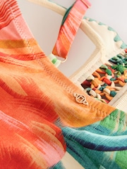 Red Tropical Bandeau Swimsuit - Image 4 of 5