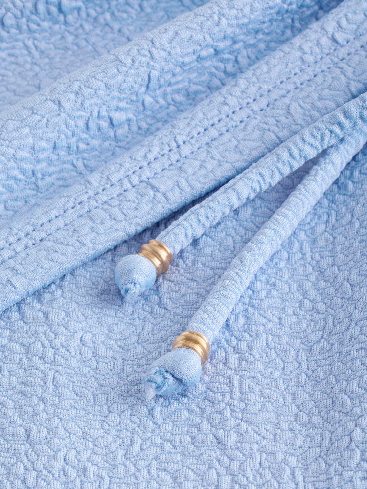 Chambray Blue Ruched Side Tummy Shaping Control Swimsuit - Image 4 of 4