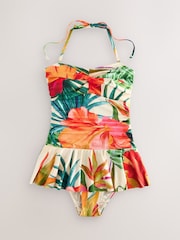 Red Tropical Skirted Swim Dress - Image 1 of 4