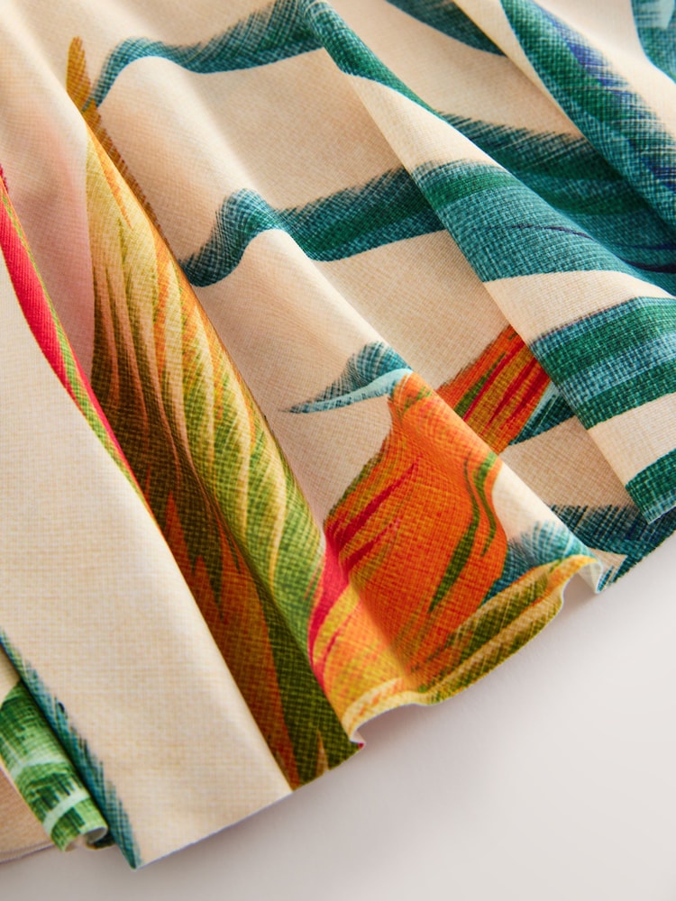 Red Tropical Skirted Swim Dress - Image 2 of 4 Red Tropical Skirted Swim Dress - Image 2 of 4