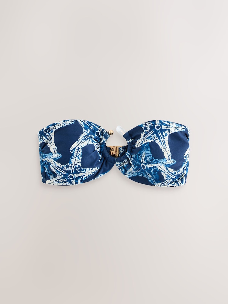 Navy Starfish Bandeau Bikini Top - Image 1 of 3