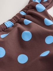 Chocolate Brown/ Blue Spot Tanga Bikini Bottoms - Image 3 of 3