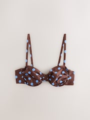 Chocolate Brown Spot Non Padded Wired Bikini Top - Image 6 of 8