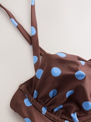 Chocolate Brown Spot Non Padded Wired Bikini Top - Image 8 of 8