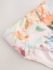 Pink Floral High Waist High Leg Roll Top Bikini Bottoms - Image 2 of 3