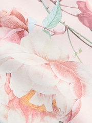 Pink Floral High Waist High Leg Roll Top Bikini Bottoms - Image 3 of 3