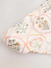 Ecru/Peach Floral Roll Top Bikini Bottoms - Image 2 of 3