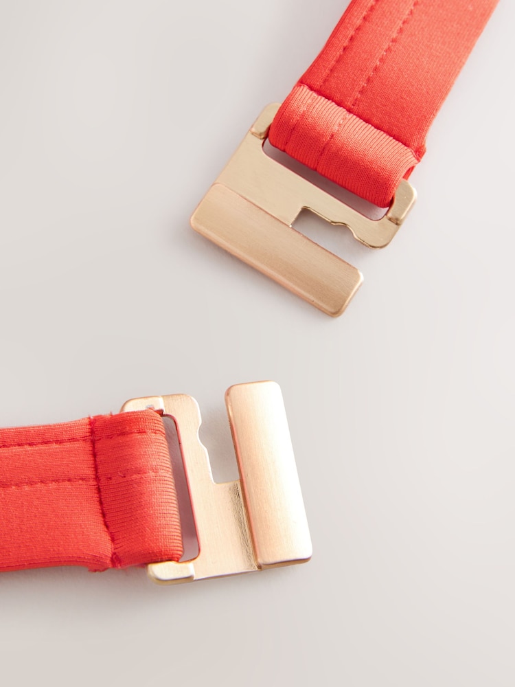 Red 3D Embroidered Plaited Strap Triangle Bikini Top - Image 10 of 10