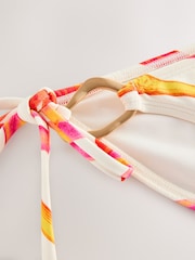 Kew Collection Cream/Red Floral Tie Side Hardware Tie Side Bikini Bottoms - Image 7 of 7