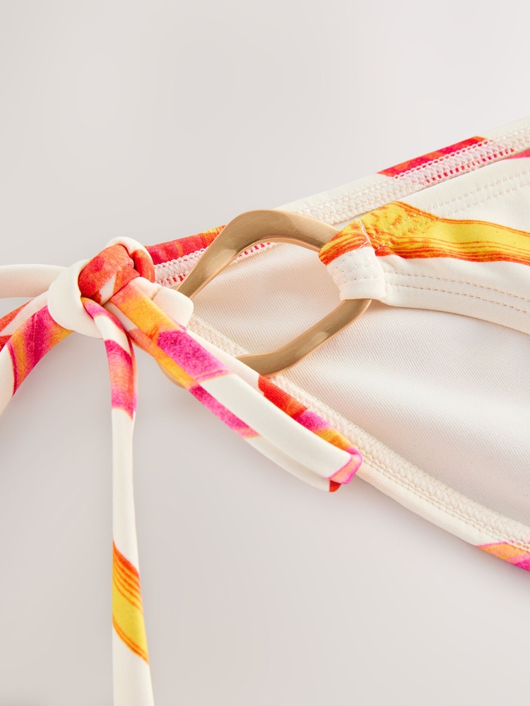 Kew Collection Cream/Red Floral Tie Side Hardware Tie Side Bikini Bottoms - Image 7 of 7 Kew Collection Cream/Red Floral Tie Side Hardware Tie Side Bikini Bottoms - Image 7 of 7