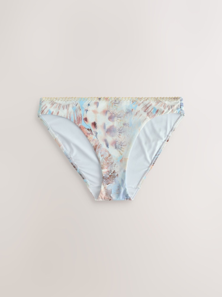 Пастельно-синяя ракушка - Плавки бикини с высоким вырезом Whipstitch - Изображение 1 3