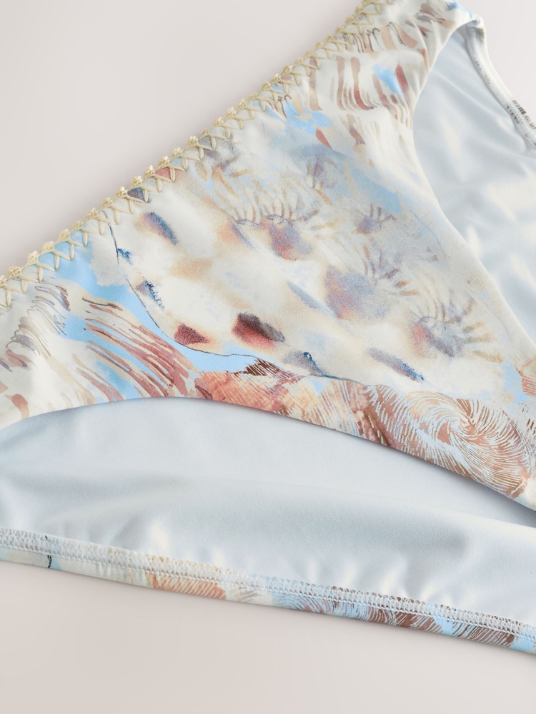 Пастельно-синяя ракушка - Плавки бикини с высоким вырезом Whipstitch - Изображение 2 3