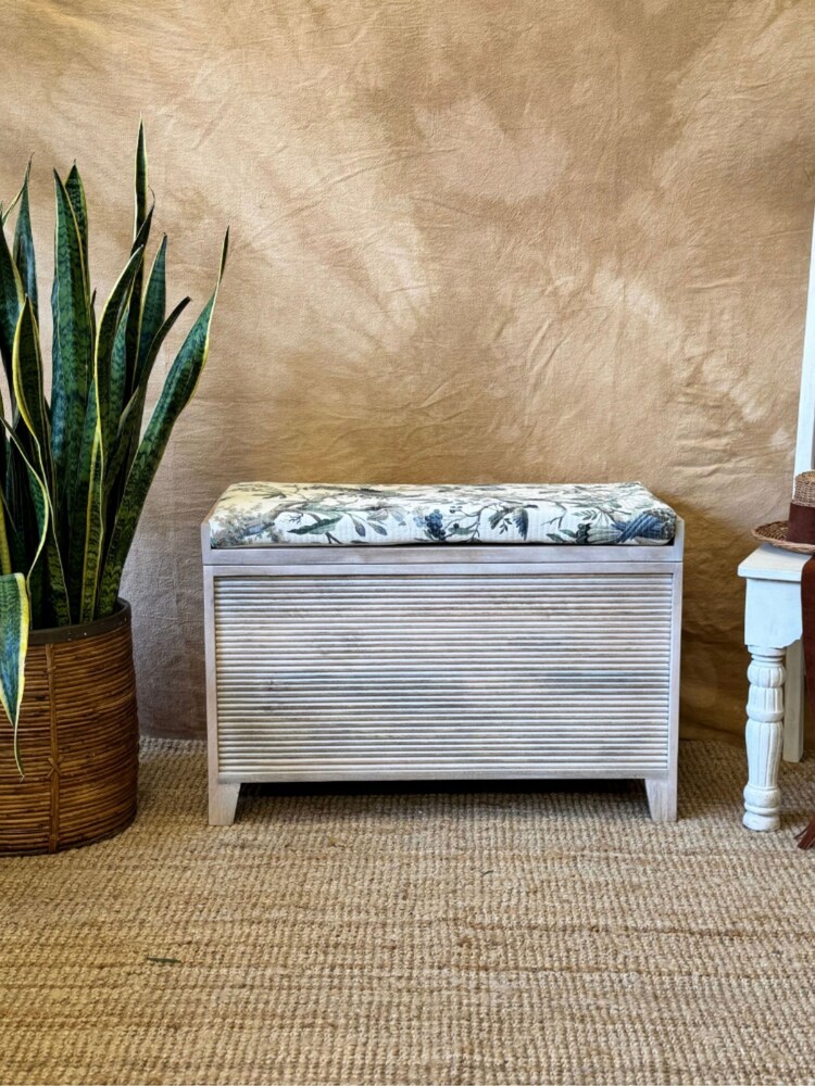 Kirei Home Natural Mango Wood Ottoman with Storage - Image 1 of 5