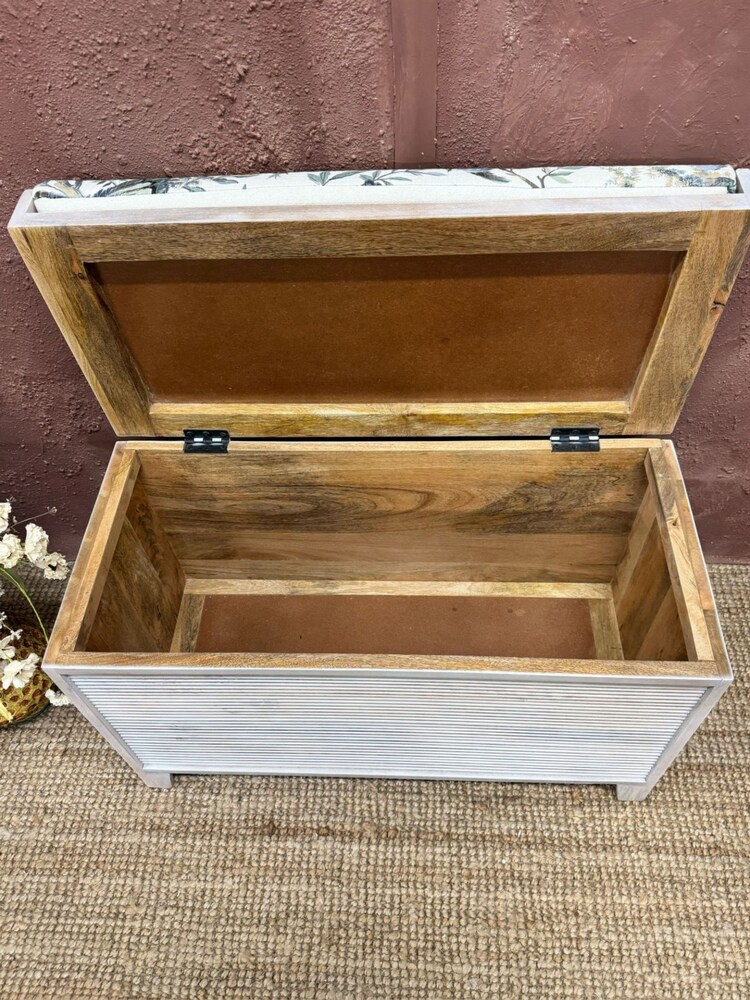 Kirei Home Natural Mango Wood Ottoman with Storage - Image 5 of 5