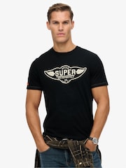Superdry Black Auto Logo Relaxed T-Shirt - Image 1 of 6