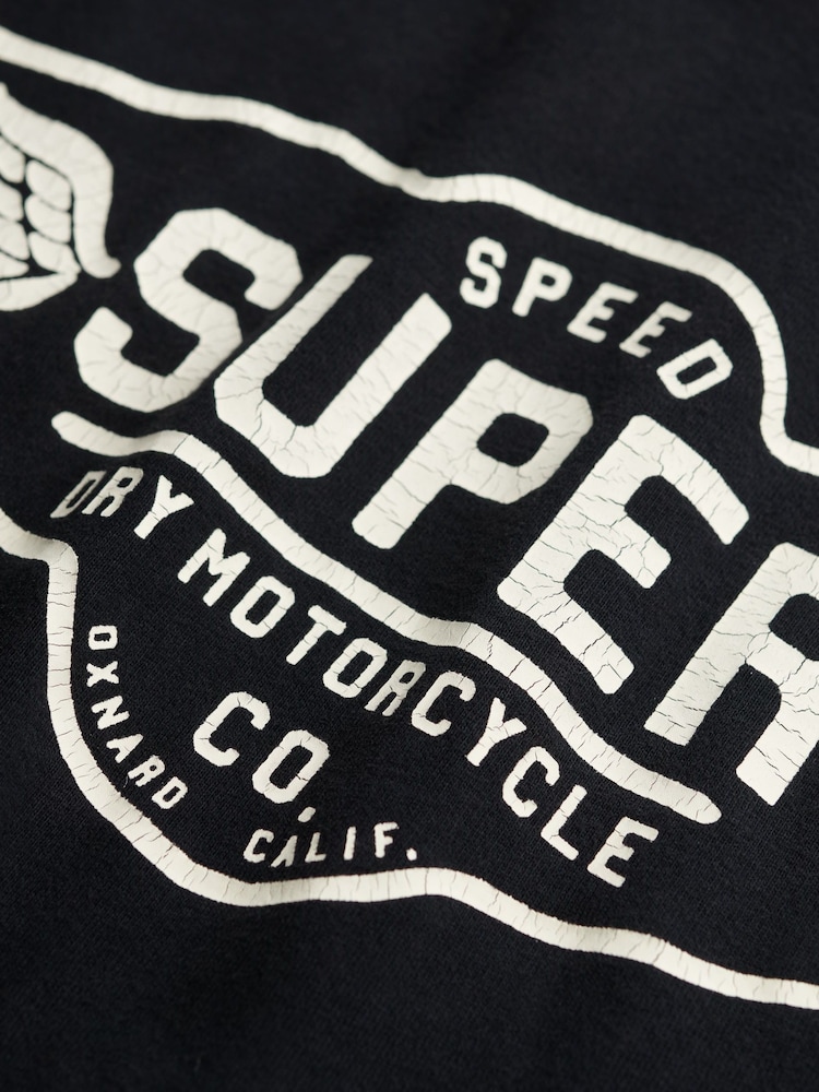 Superdry Black Auto Logo Relaxed T-Shirt - Image 6 of 6 Superdry Black Auto Logo Relaxed T-Shirt - Image 6 of 6