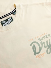Superdry Cream Tap Room Oversized T-Shirt - Image 7 of 7