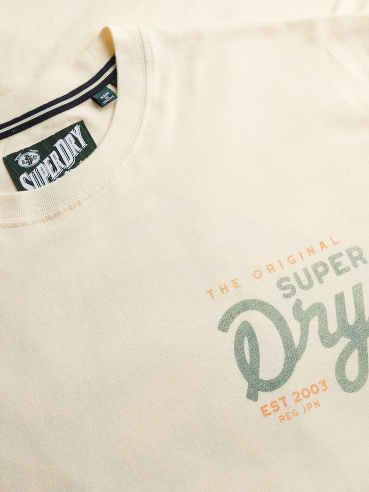 Superdry Cream Tap Room Oversized T-Shirt - Image 7 of 7