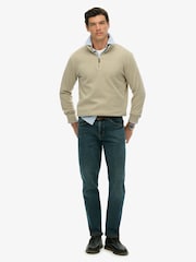 Superdry Green Ribbed Half Zip Jumper - Image 3 of 6