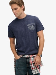 Superdry Blue Industrial Relaxed T-Shirt - Image 4 of 7