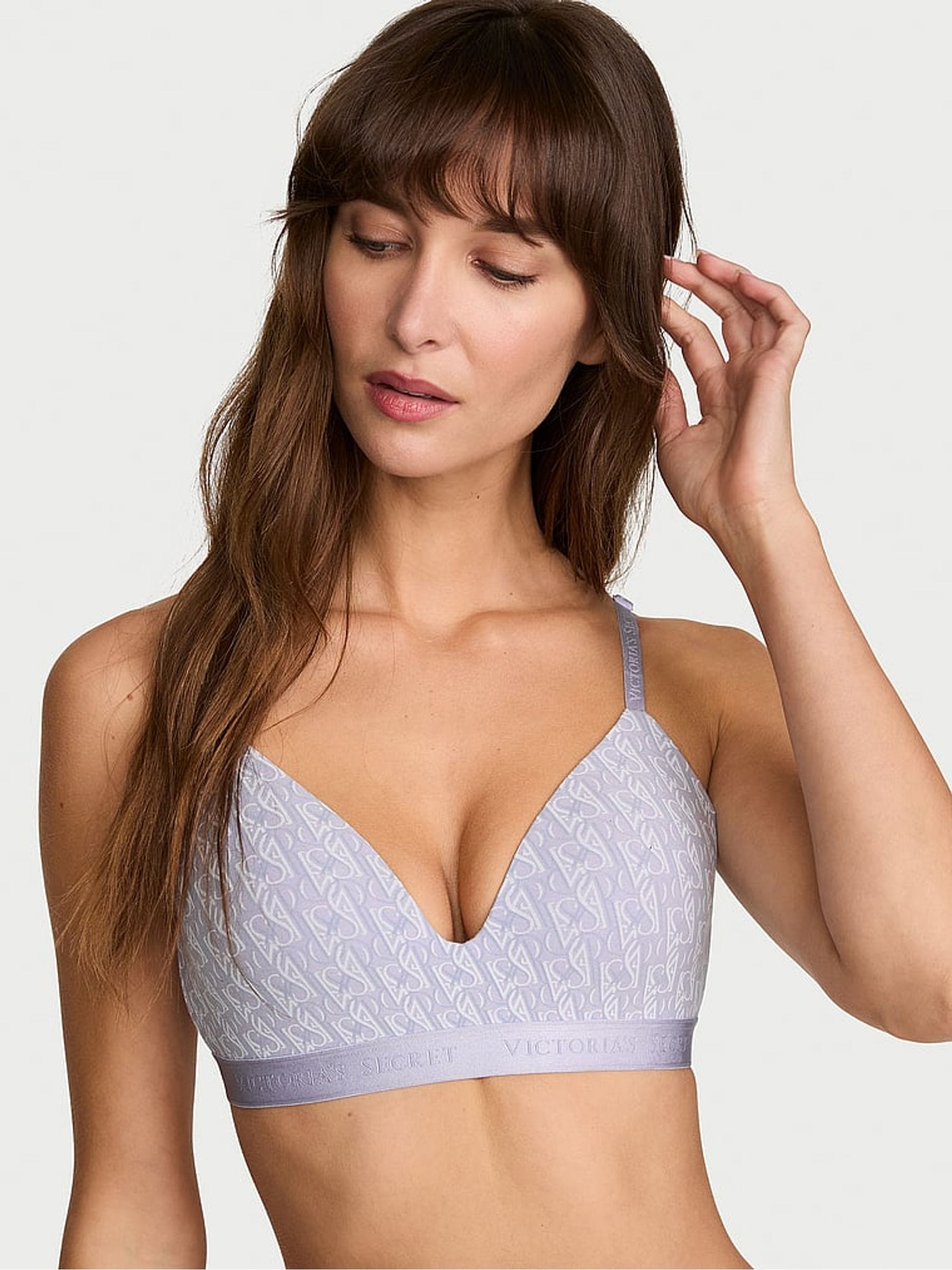 Victoria's Secret Icy Lavender Purple Lightly Lined Non Wired Cotton Logo Bra