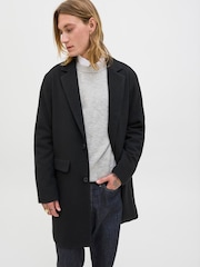 JACK & JONES Black Single Breasted Long Coat - Image 2 of 7