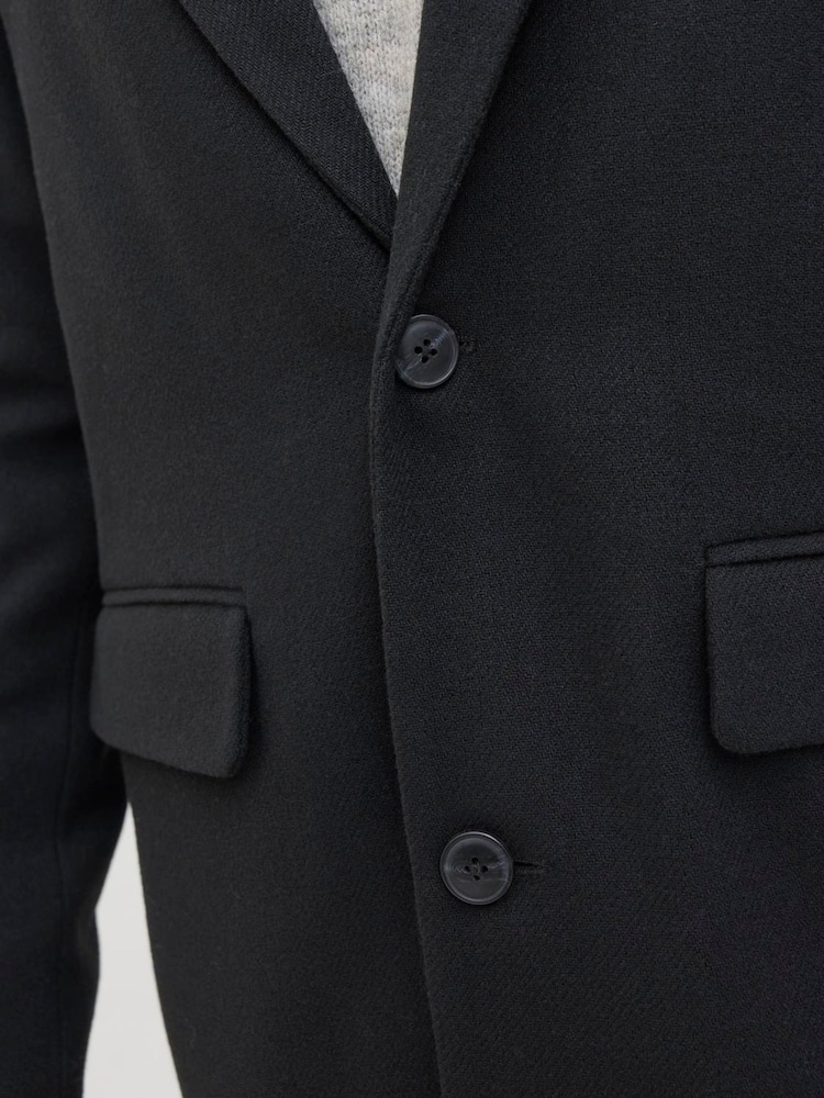 JACK & JONES Black Single Breasted Long Coat - Image 7 of 7 JACK & JONES Black Single Breasted Long Coat - Image 7 of 7