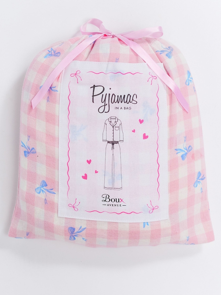 Boux Avenue Pink/White Gingham Trouser Pyjamas In a Bag - Image 12 of 12 Boux Avenue Pink/White Gingham Trouser Pyjamas In a Bag - Image 12 of 12