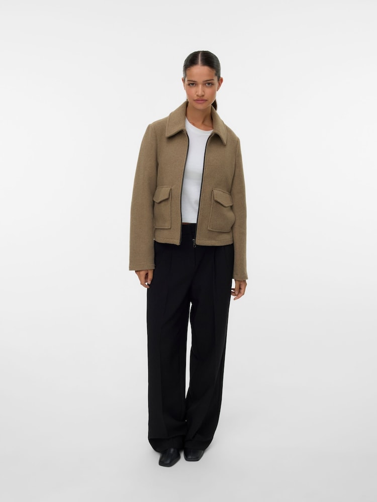 Buy VERO MODA Brown Zip Down Short Jacket from Next Armenia