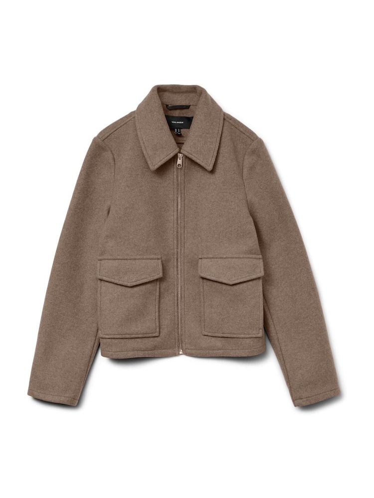 VERO MODA Brown Zip Down Short Jacket - Image 5 of 5 VERO MODA Brown Zip Down Short Jacket - Image 5 of 5